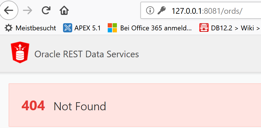 ORDS 404 Fehler